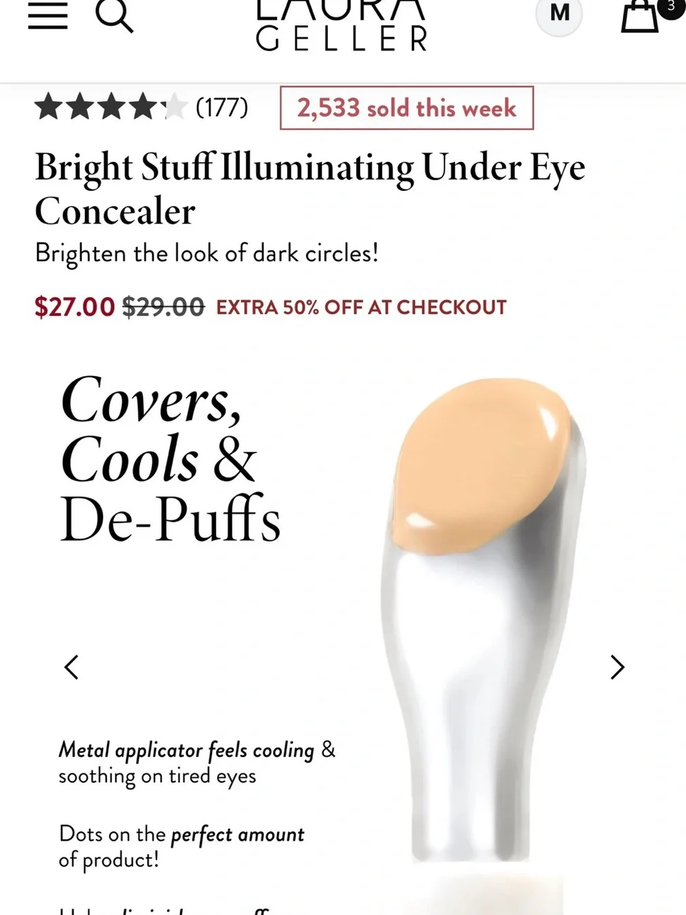 Laura Geller Bright Stuff Illuminating Under Eye Concealer - Light (New in Box)